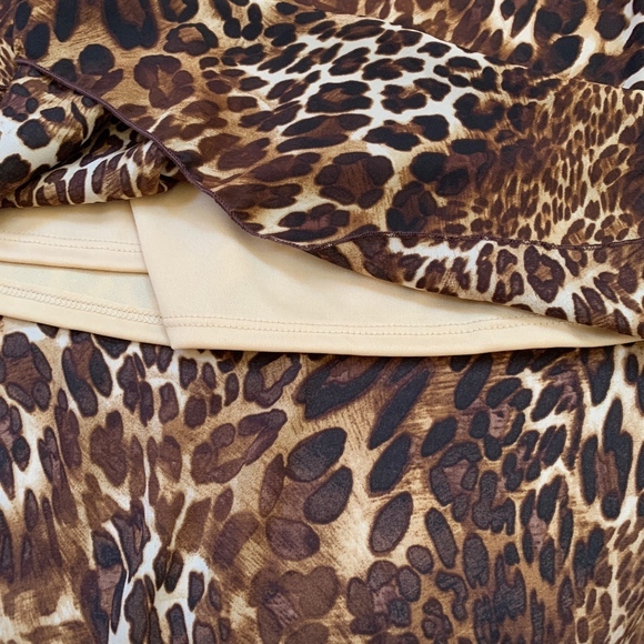 Chic Leopard print Chiffon Midi Skirt on trend - Picture 7 of 8